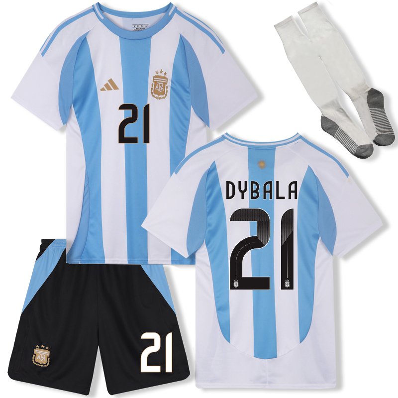 Argentinien Dybala 21 Heimtrikot 2024 Kinder - Blau/Weiß