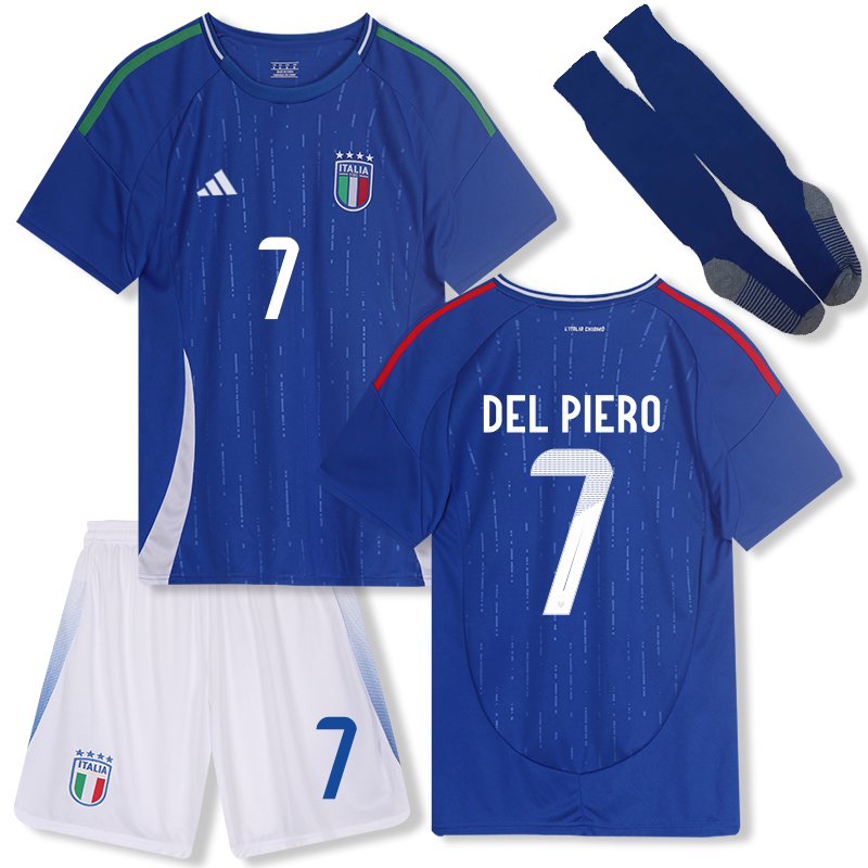 Del Piero 7 Italien Heimtrikot EM 2024 Trikotsatz für Kinder