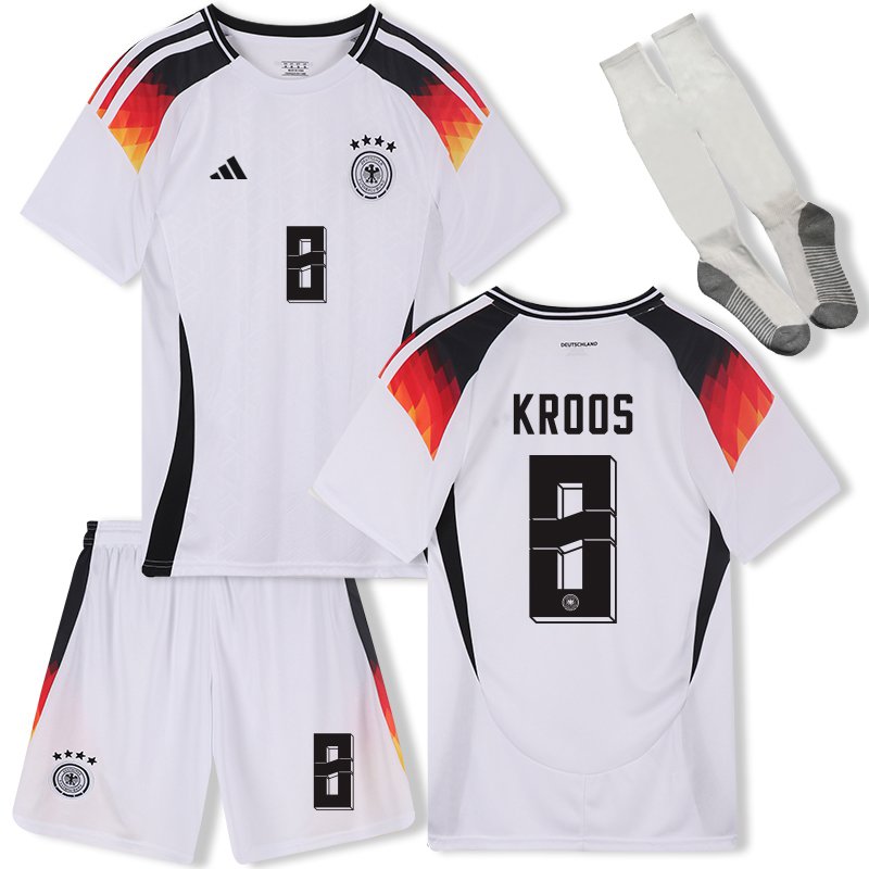 Deutschland Kinder Heim EM 2024 weiß Trikot - Kroos 8