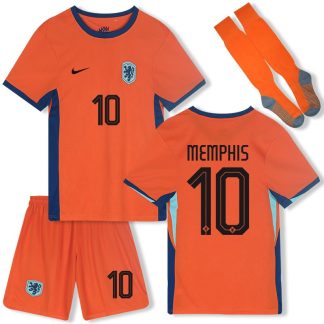 Holland-Team-Fußball-Heimtrikot Nr. 10 Memphis 2024 Europameisterschaft