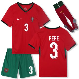 PEPE 3 Portugal Nationalmannschafts EURO 2024 Heimtrikot für Kinder