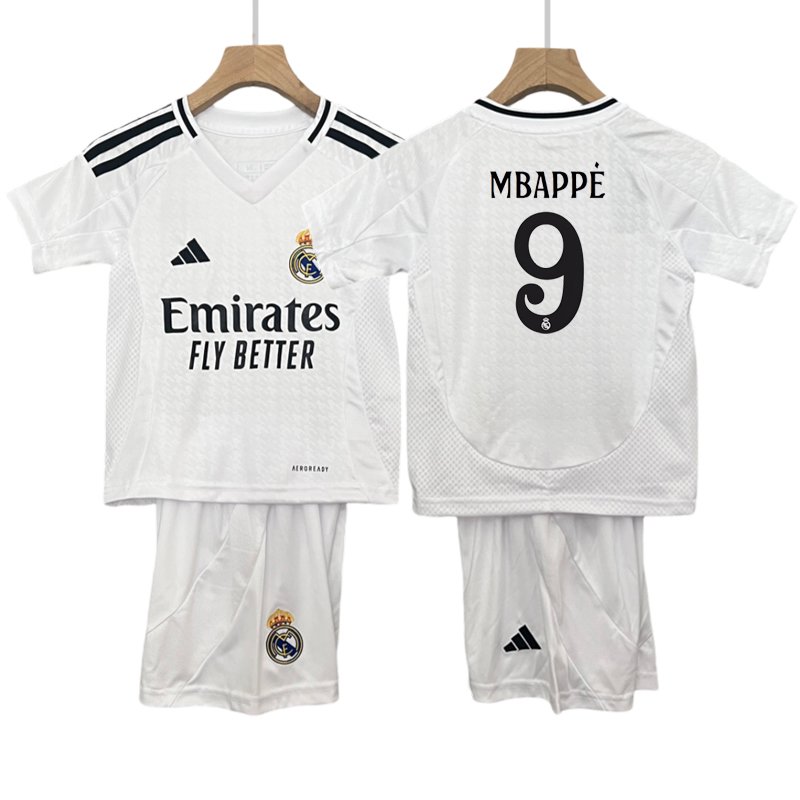 Kaufe Real Madrid Heimtrikot 2024/25 Kinder Fussball Trikot mit Aufdruck Mbappé 9