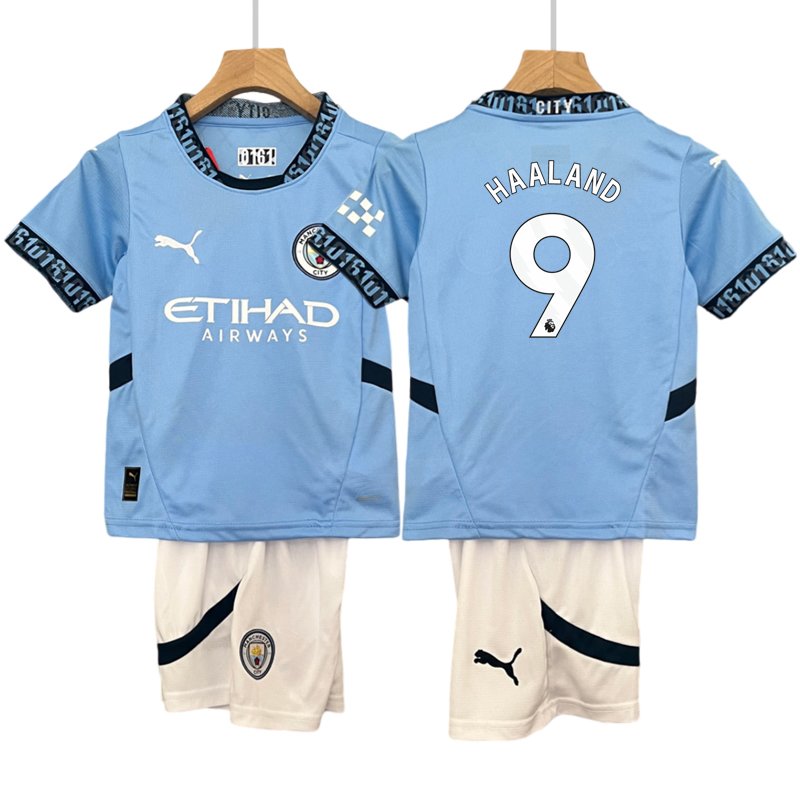 Personalisiert Trikots Kinder Manchester City 2024/25 Heimtrikot - Haaland #9