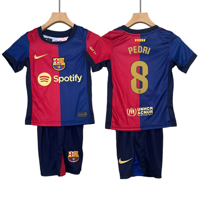 FC Barcelona 24/25 Heimtrikot Kinder Trikotsatz mit Aufdruck PEDRI 8