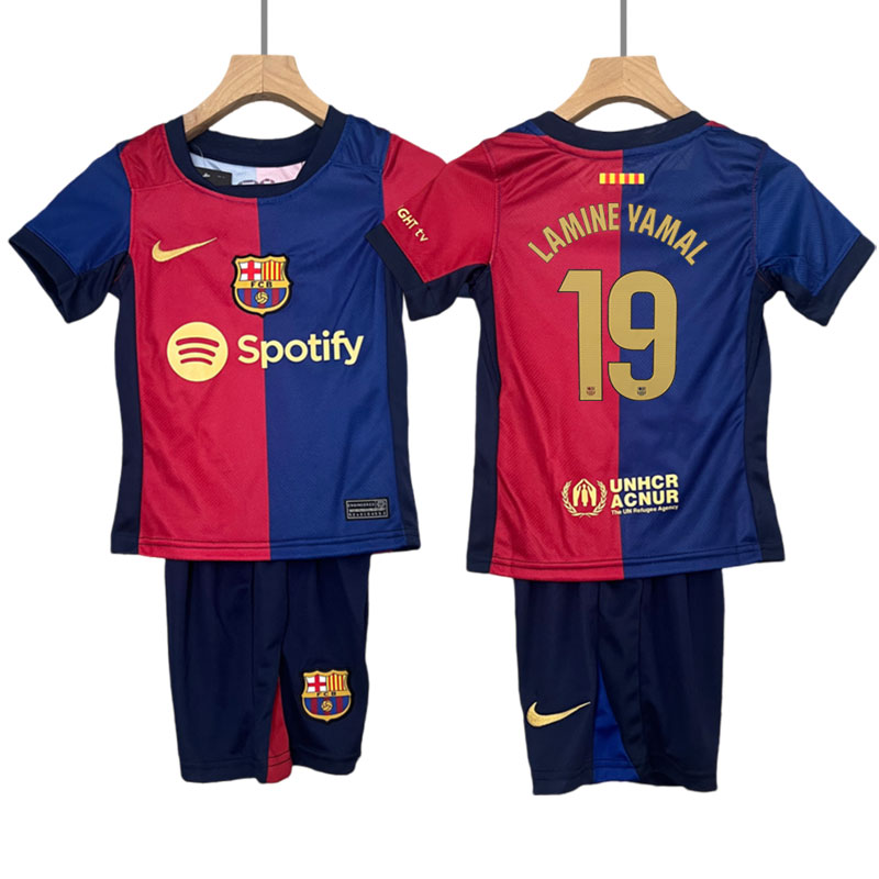 FC Barcelona Lamine Yamal 19 Heimtrikot Kinder 2024-25 Trikotsatz Sets