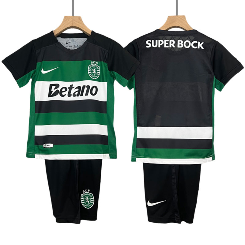 Günstige Fußball Trikotsatz Sporting CP Heimtrikot 2024-25 für Kinder